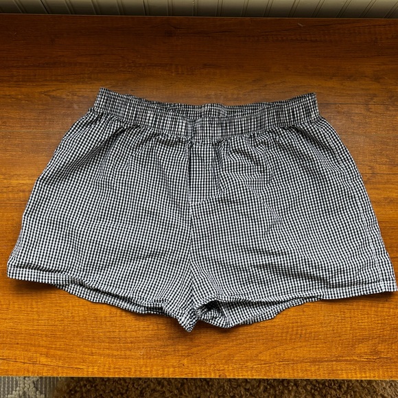 Pants - Black and White Gingham Shorts